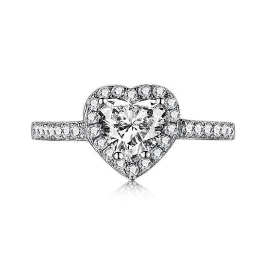 [Glimmer Jewelry]Eternity Splashy Romantic Heart Shape Lover Ring