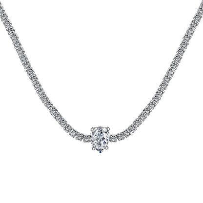 [Glimmer Jewelry]1.0 carat Unique Pear Cut Tennis Necklace