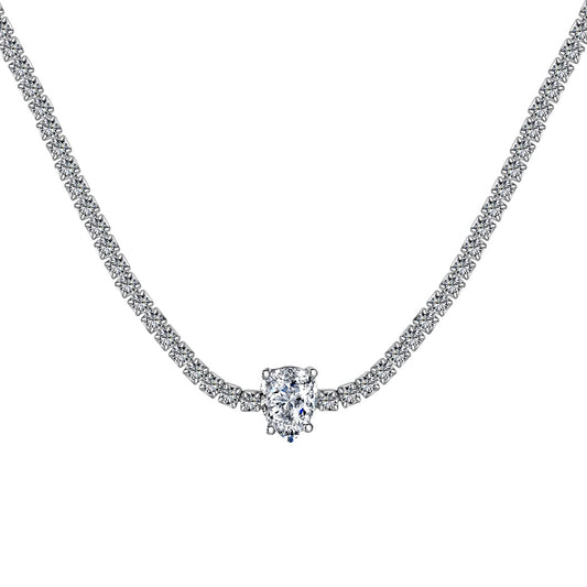 [Glimmer Jewelry]1.0 carat Unique Pear Cut Tennis Necklace