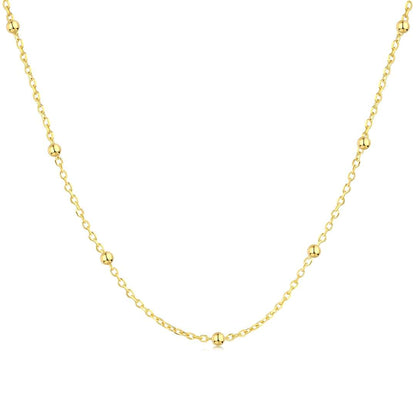 [Glimmer Jewelry]小粒ビーズ 鎖骨チェーン シンプルネックレス