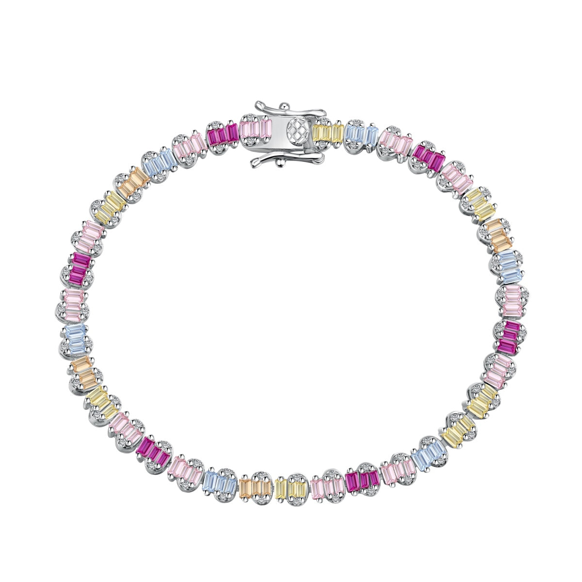 [Glimmer Jewelry]Delicate Colorful Emerald Cut Party Bracelet