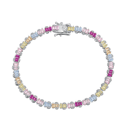 [Glimmer Jewelry]Delicate Colorful Emerald Cut Party Bracelet