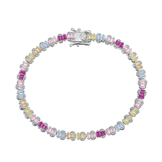 [Glimmer Jewelry]Delicate Colorful Emerald Cut Party Bracelet