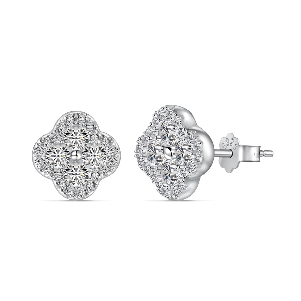 [Glimmer Jewelry]Four-Leaf Clover Flower Shaped Earrings