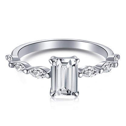 [Glimmer Jewelry]1.0 Carat Dainty Resplendent Radiant Cut Daily Ring