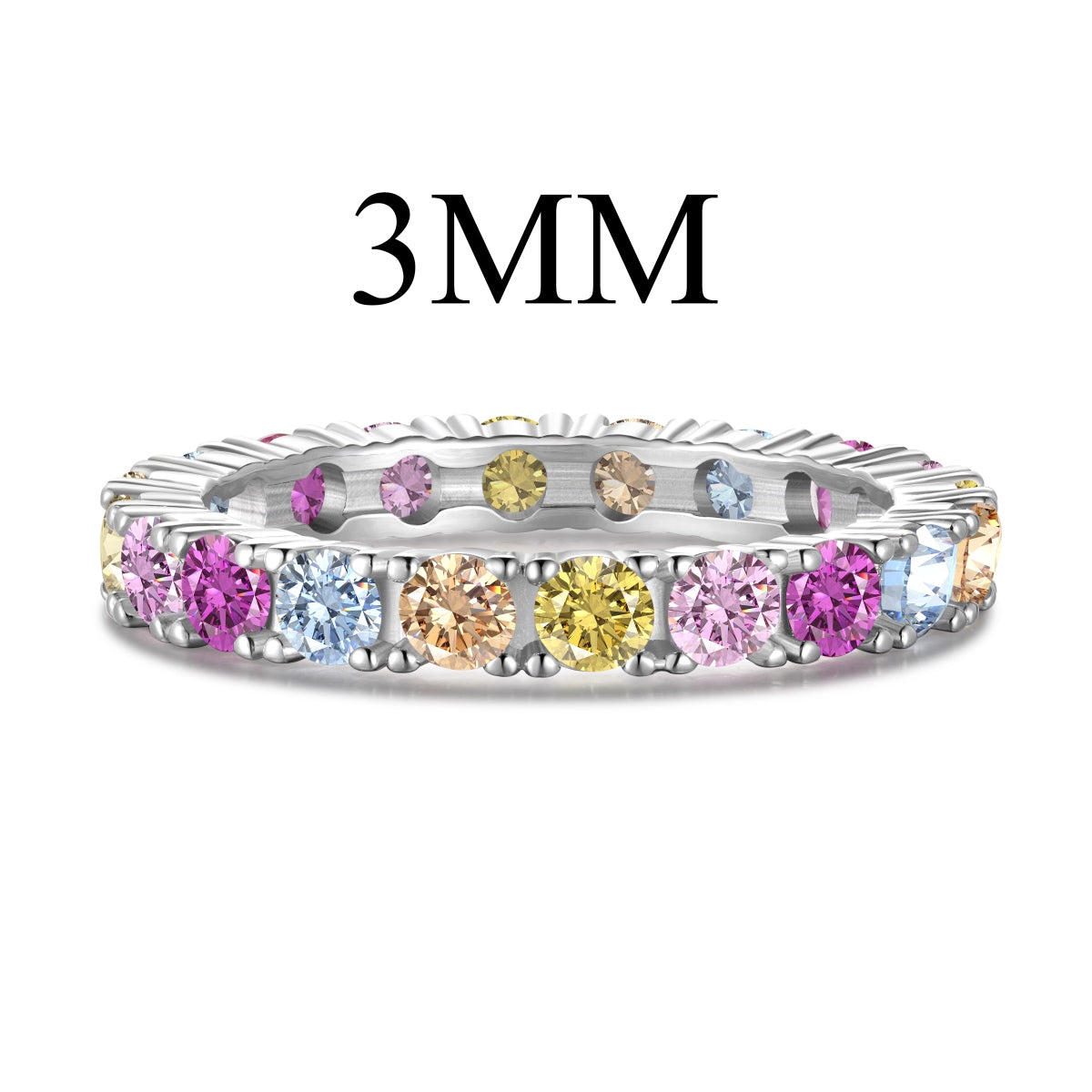 [Glimmer Jewelry]Dazzling Lustrous Round Cut Tennis Ring