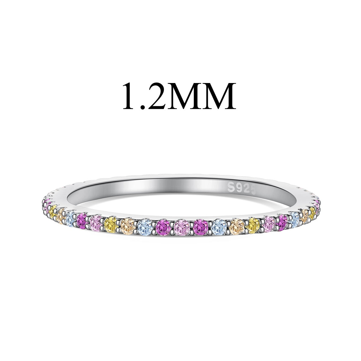 [Glimmer Jewelry]Ornate Colorful Round Cut Tennis Ring