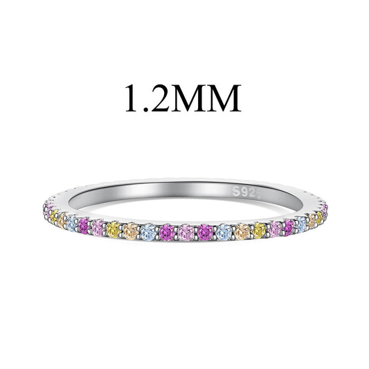 [Glimmer Jewelry]Ornate Colorful Round Cut Tennis Ring
