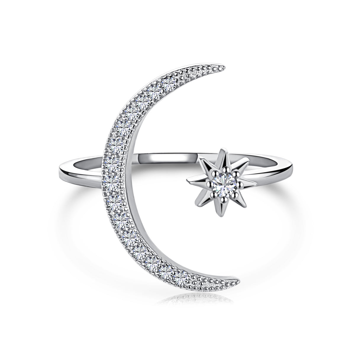 [Glimmer Jewelry]Eternity Moon & Star Ring
