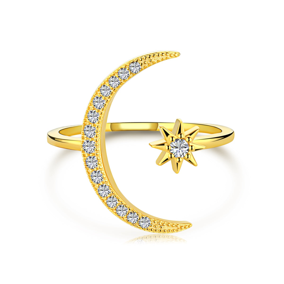 [Glimmer Jewelry]Eternity Moon & Star Ring