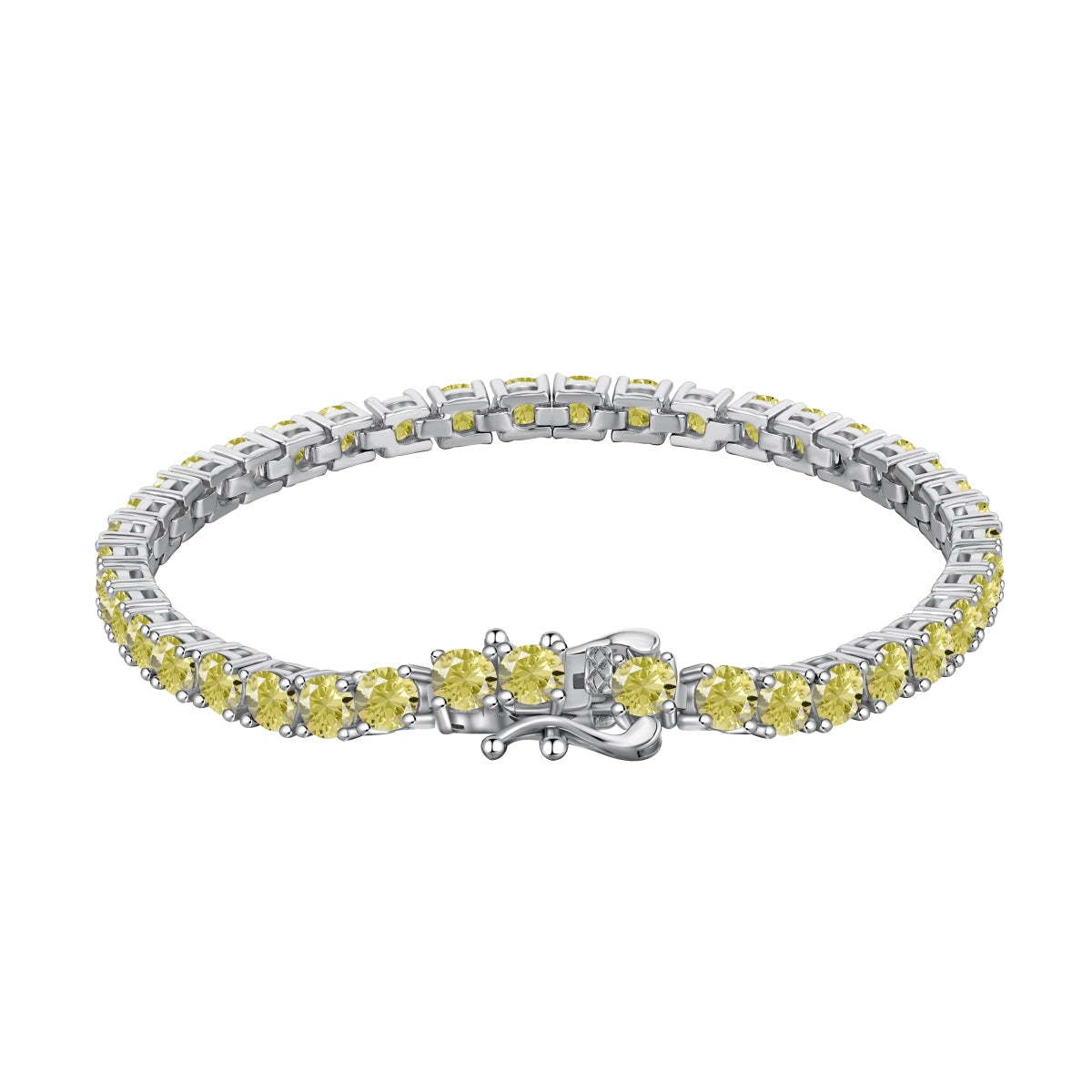 [Glimmer Jewelry]Ornate Dazzling Round Cut Tennis Bracelet