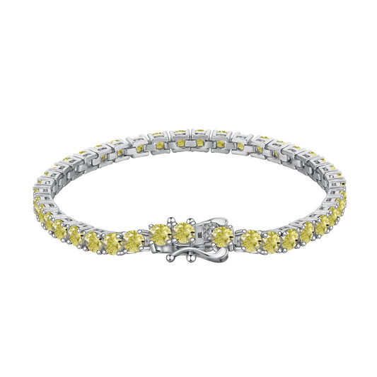 [Glimmer Jewelry]Ornate Dazzling Round Cut Tennis Bracelet