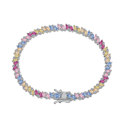 [Glimmer Jewelry]Ornate Sparkling Multi Cut Party Bracelet