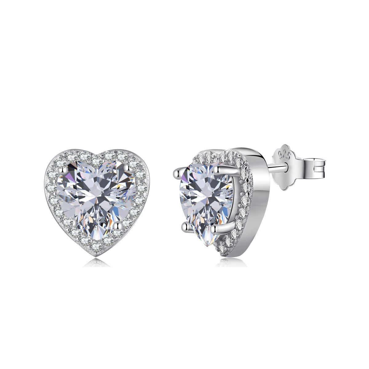 [Glimmer Jewelry]Sparkling Heart Shape Lover Earrings