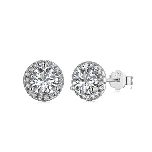 [Glimmer Jewelry]Classic Princess Round Shape Earrings