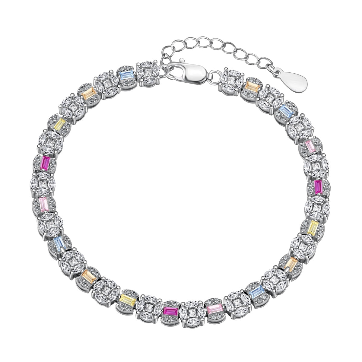 [Glimmer Jewelry]Dazzling Radiant Multi Cut Daily Bracelet
