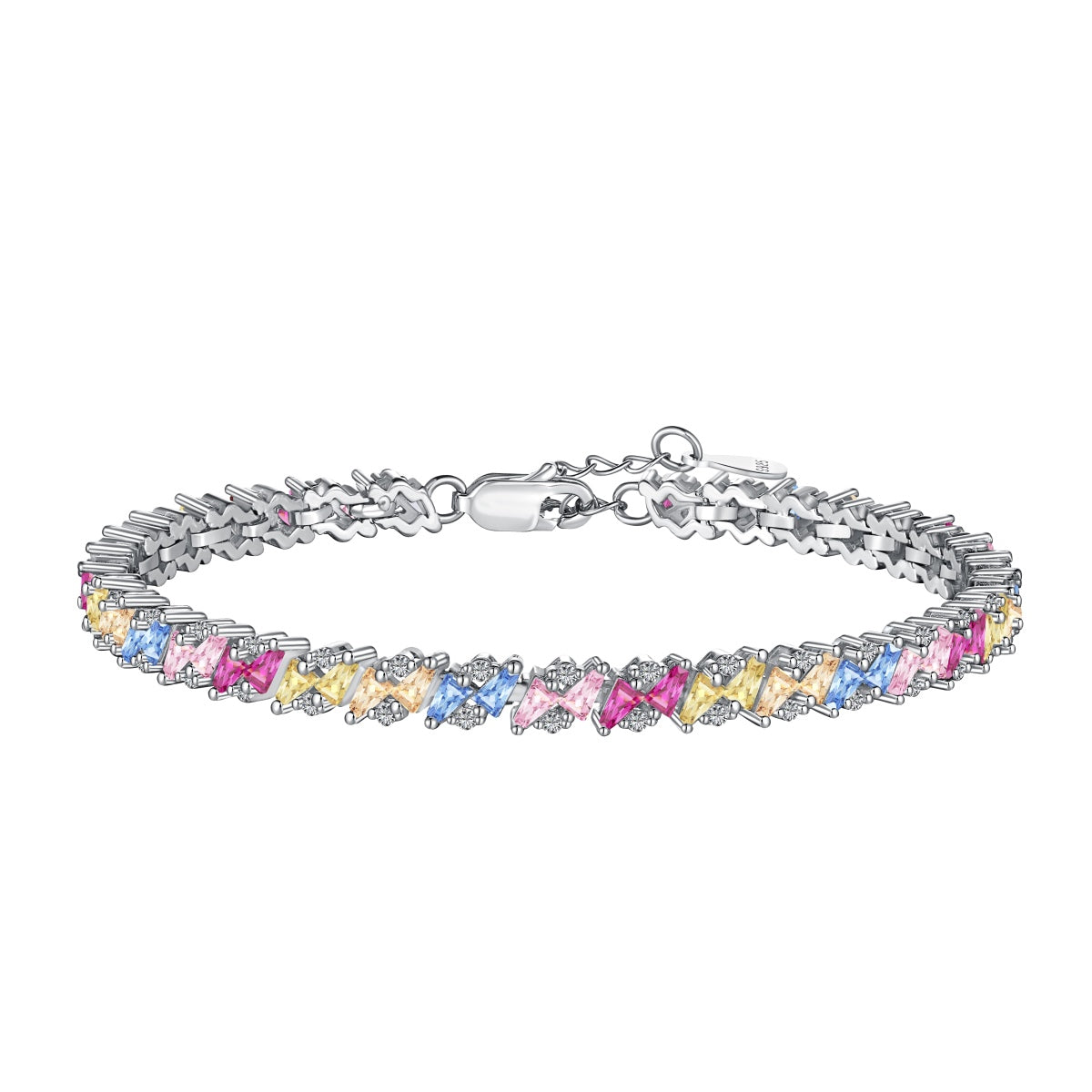 [Glimmer Jewelry]Ornate Sparkling Multi Cut Party Bracelet