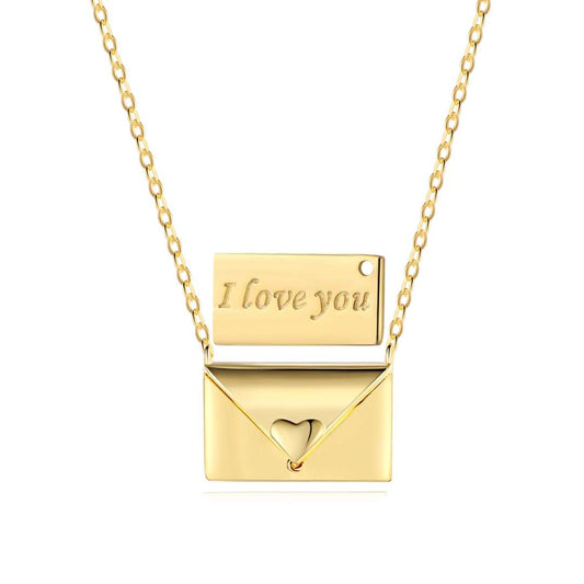 [Glimmer Jewelry]Envelope Heart Shape Mother's Day Necklace