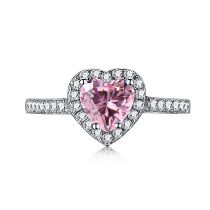 [Glimmer Jewelry]Eternity Splashy Romantic Heart Shape Lover Ring