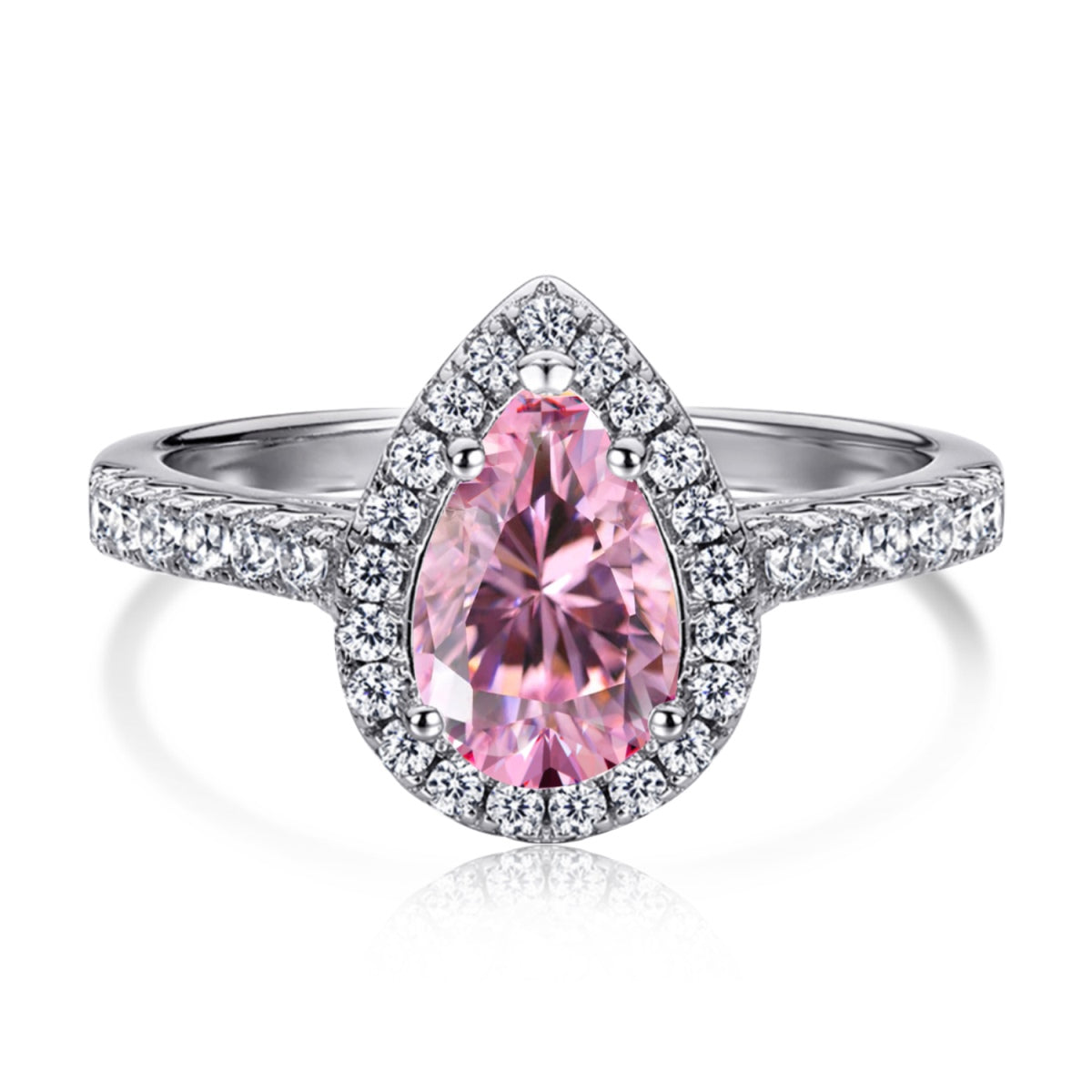 [Glimmer Jewelry]1.0 Carat Luxurious Resplendent Water Drop Shape Wedding Ring