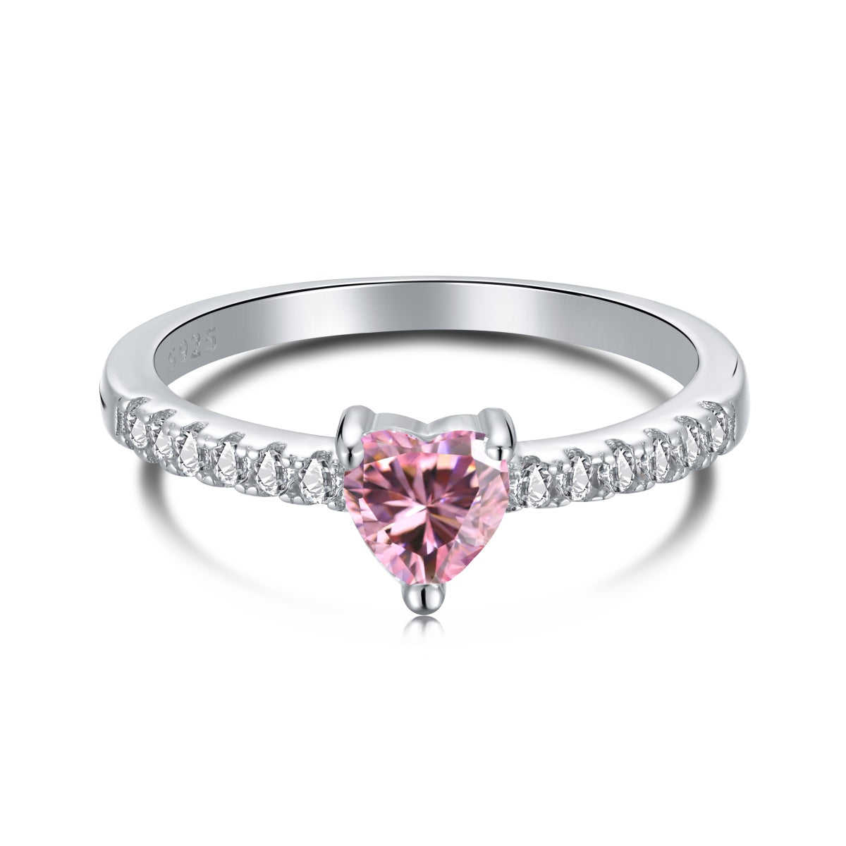 [Glimmer Jewelry]0.5 Carat CaratEternity Charming Heart Shape Lover Ring