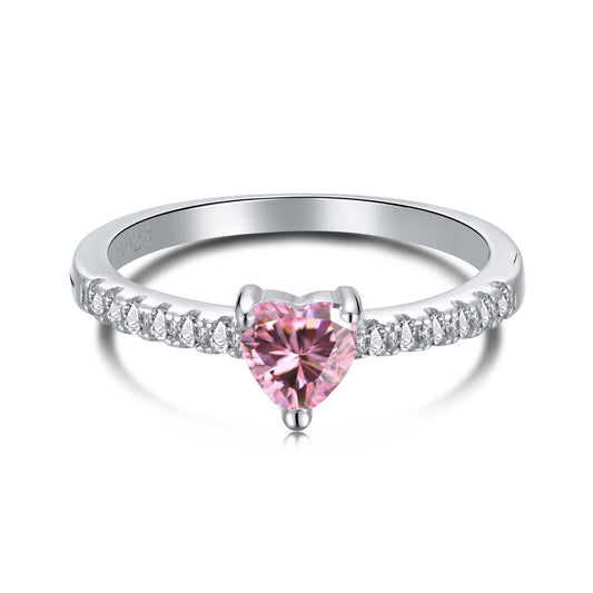 [Glimmer Jewelry]0.5 Carat CaratEternity Charming Heart Shape Lover Ring