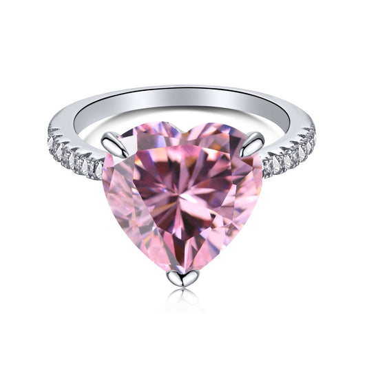 [Glimmer Jewelry]6.0 Carat Luxurious Sparkling Romantic Heart Cut Lover Ring