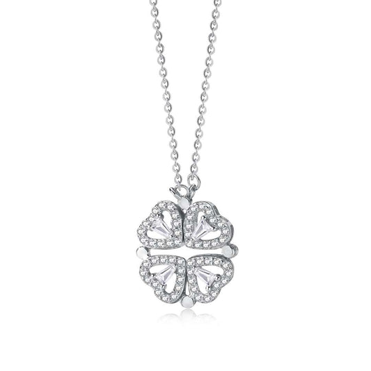 [Glimmer Jewelry]Ornate Heart Cut Flower Shape Necklace