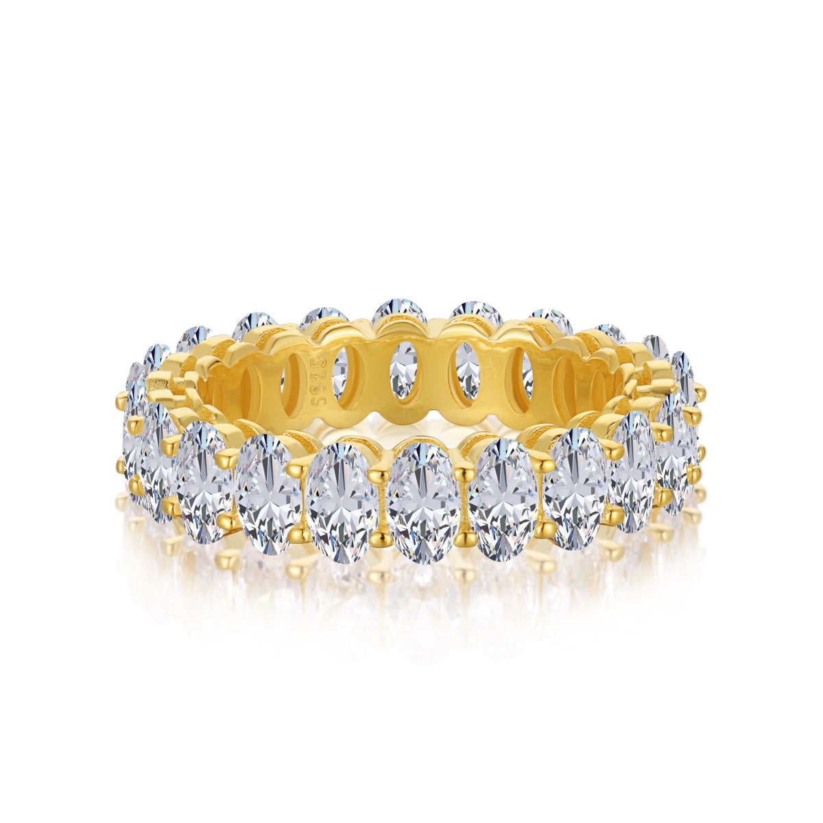 [Glimmer Jewelry]Ornate Oval Cut Tennis Ring