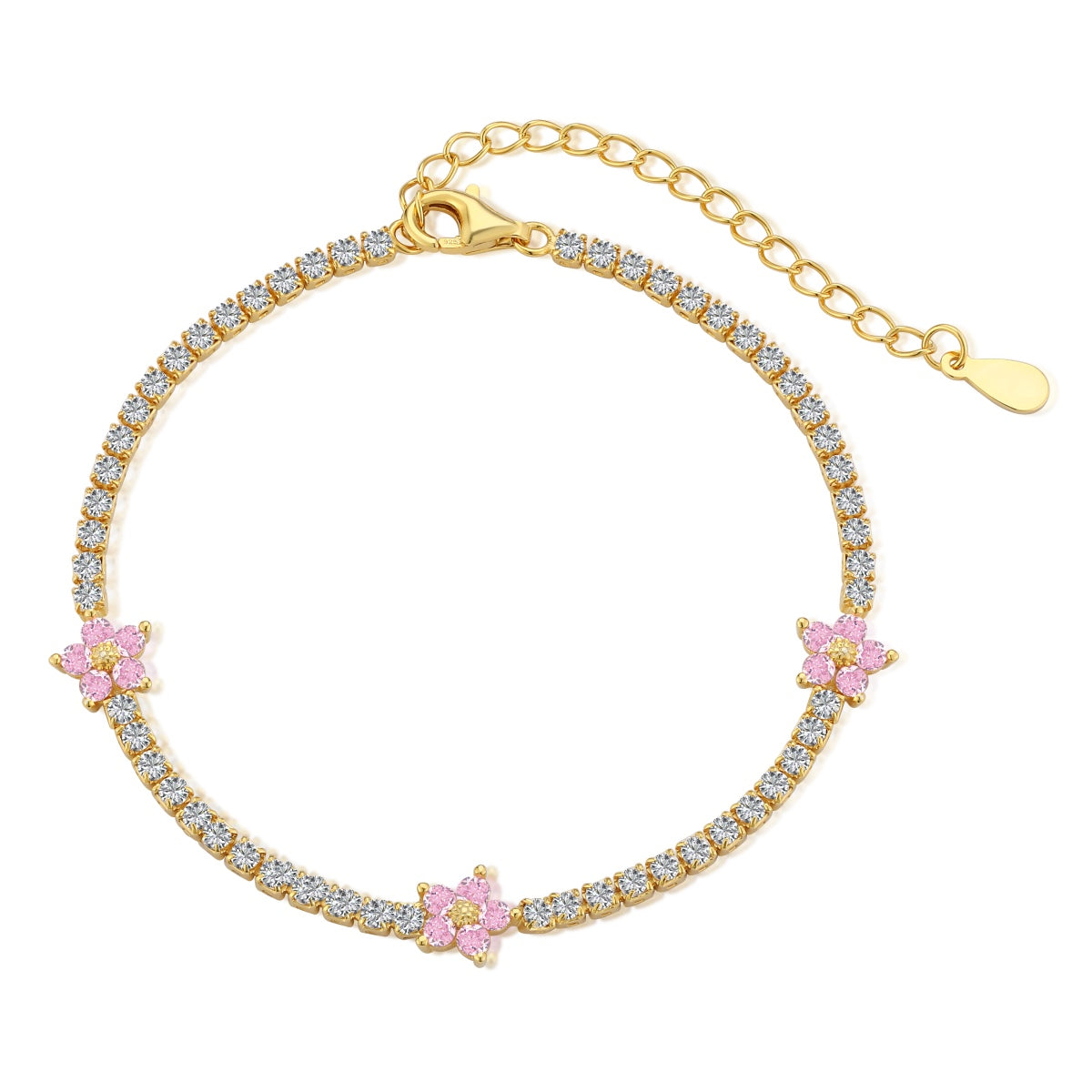 [Glimmer Jewelry]煌めくフラワーシェイプテニスブレスレット
