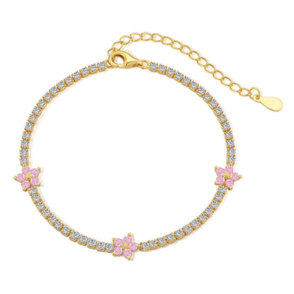 [Glimmer Jewelry]煌めくフラワーシェイプテニスブレスレット