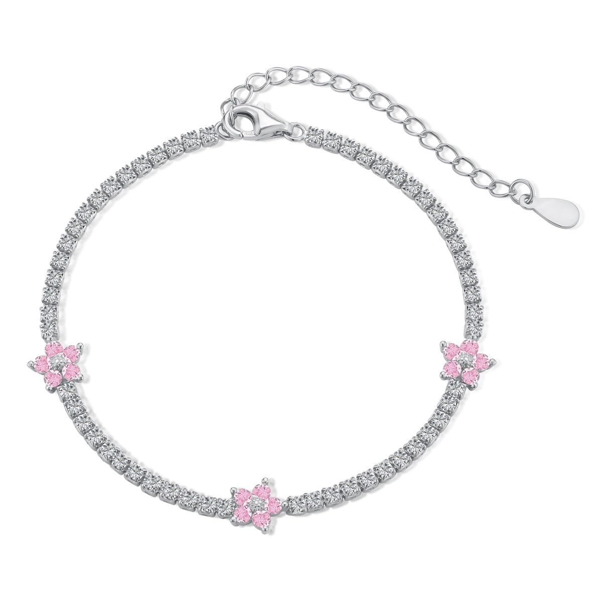 [Glimmer Jewelry]煌めくフラワーシェイプテニスブレスレット