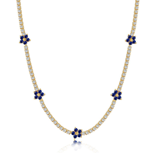 [Glimmer Jewelry]Luxurious Colorful Flower Tennis Necklace