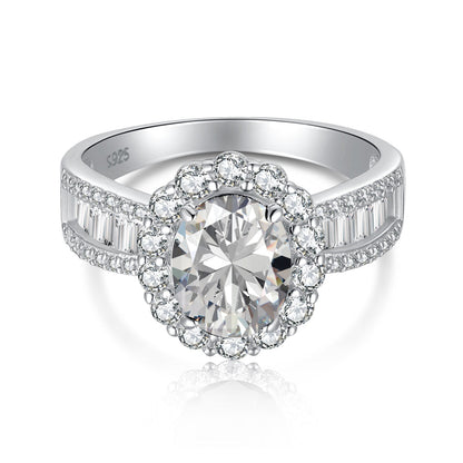 [Glimmer Jewelry]1.5 Carat Dazzling Charming Oval Cut Banquet Ring