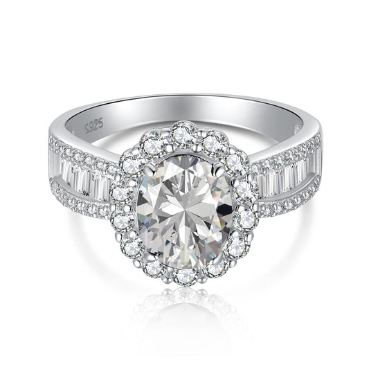[Glimmer Jewelry]1.5 Carat Dazzling Charming Oval Cut Banquet Ring