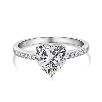 [Glimmer Jewelry]2.0 Carat Dazzling Lustrous Heart Cut Lover Ring
