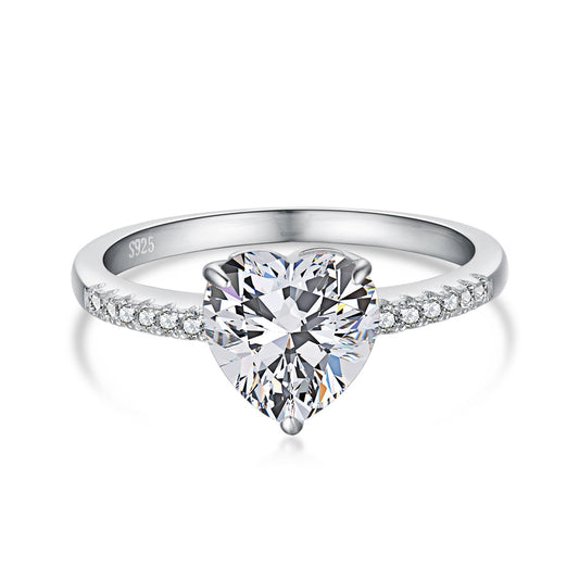 [Glimmer Jewelry]2.0 Carat Dazzling Lustrous Heart Cut Lover Ring