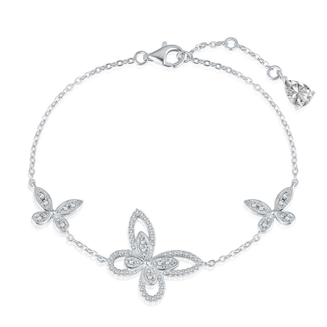 [Glimmer Jewelry]Delicate Butterfly Pendant Bracelet