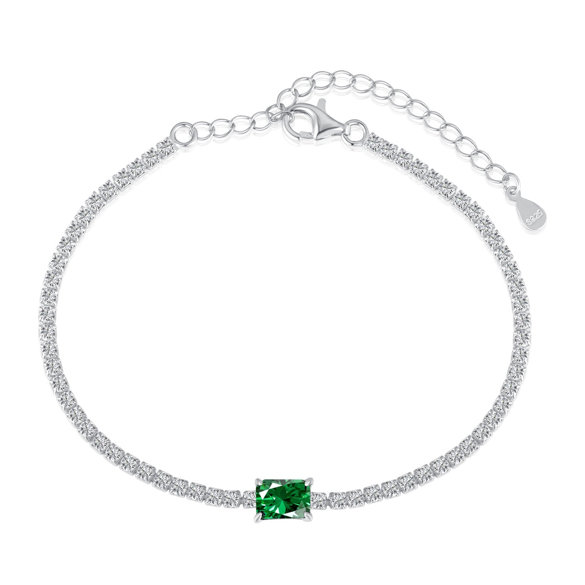 [Glimmer Jewelry]1.0 Carat Unique Emerald Cut Banquet Bracelet