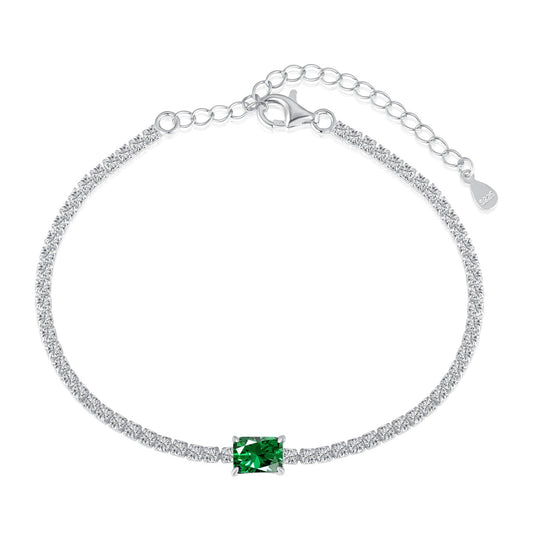 [Glimmer Jewelry]1.0 Carat Unique Emerald Cut Banquet Bracelet