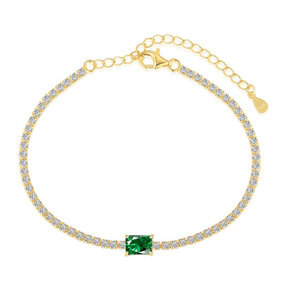 [Glimmer Jewelry]1.0 Carat Unique Emerald Cut Banquet Bracelet