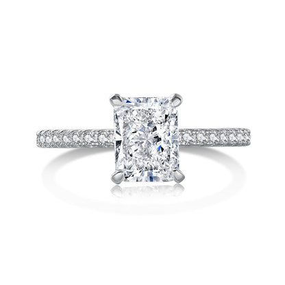 [Glimmer Jewelry]2.0 Carat Dazzling Sparkling Radiant Cut Party Ring