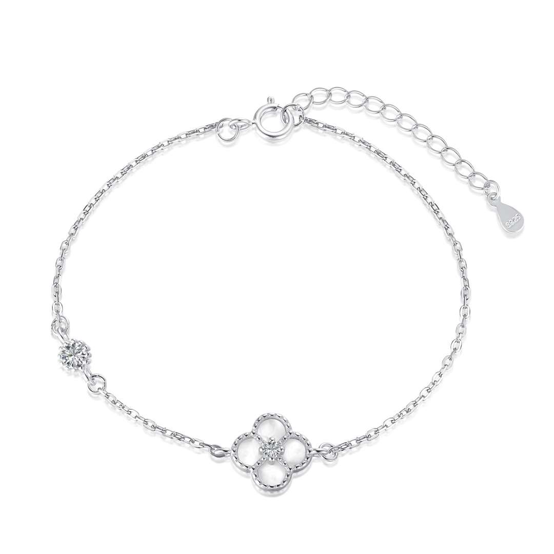 [Glimmer Jewelry]Delicate Four Leaf Clover Bracelet