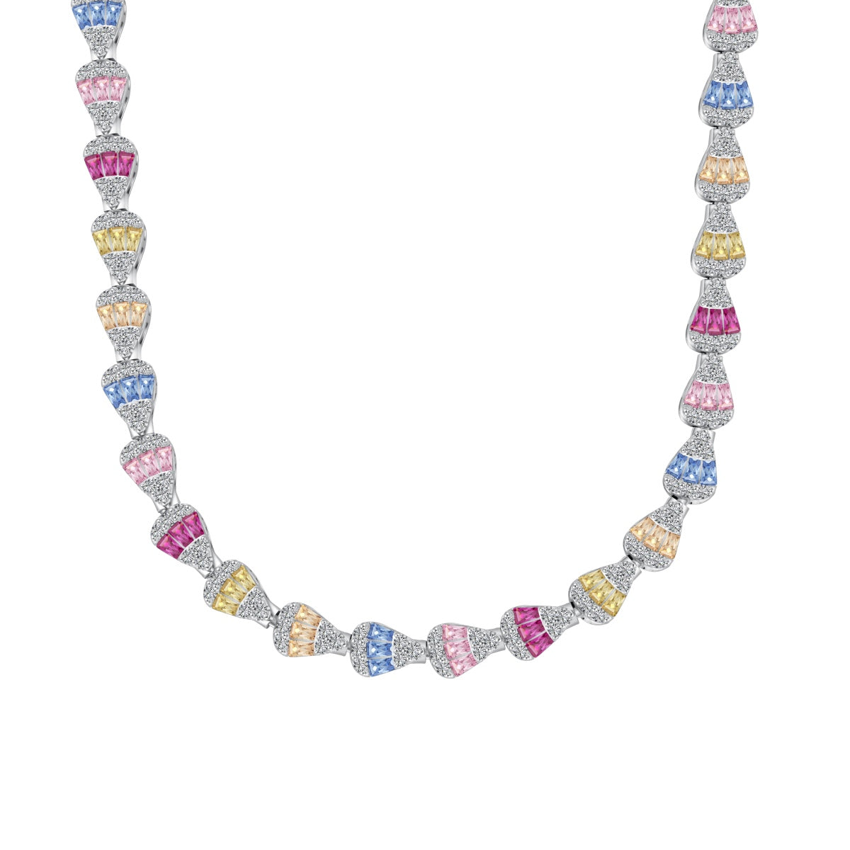 [Glimmer Jewelry]輝くカラフルなレインボーネックレス