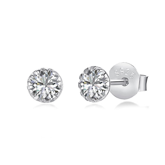 [Glimmer Jewelry]Sparkling Colorful Round Shape Earrings