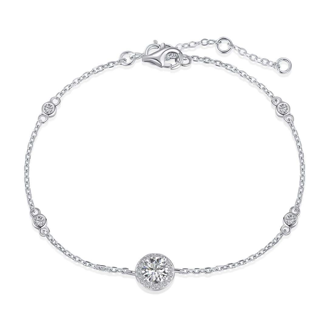 [Glimmer Jewelry]Dazzling Round Cut Shape Bracelet