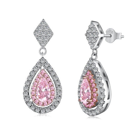 [Glimmer Jewelry]Ornate Delicate Water Drop Shape Banquet Earrings