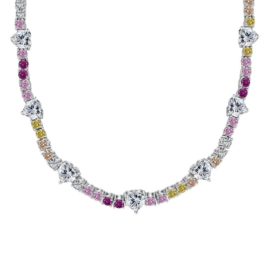 [Glimmer Jewelry]Delicate Colorful Rainbow Tennis Chain