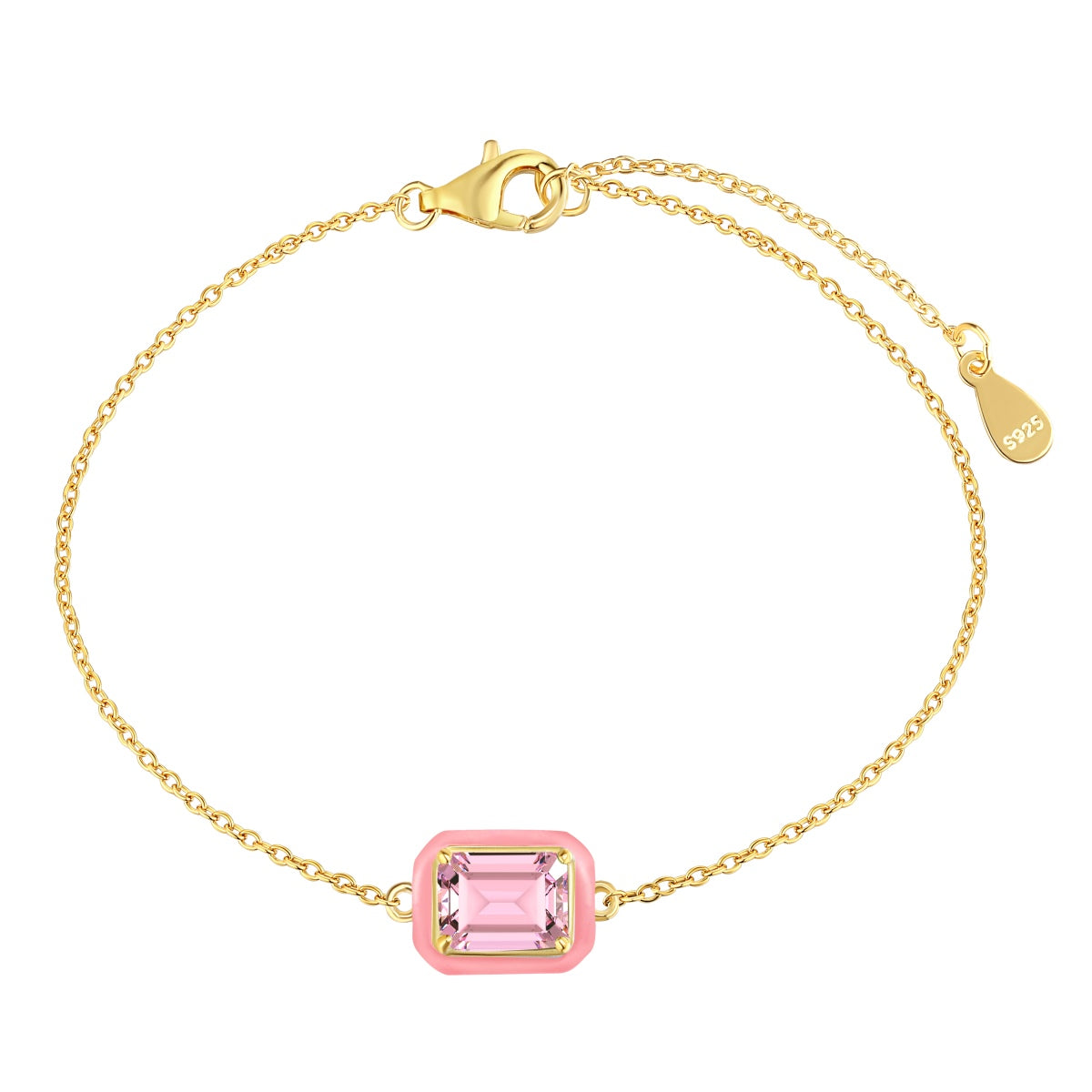 [Glimmer Jewelry]2.0 Carat Sparkling Colorful Emerald Cut Daily Bracelet