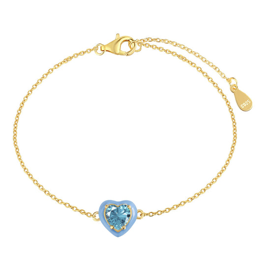 [Glimmer Jewelry]Sparkling Romantic Heart Shape Lover Bracelet